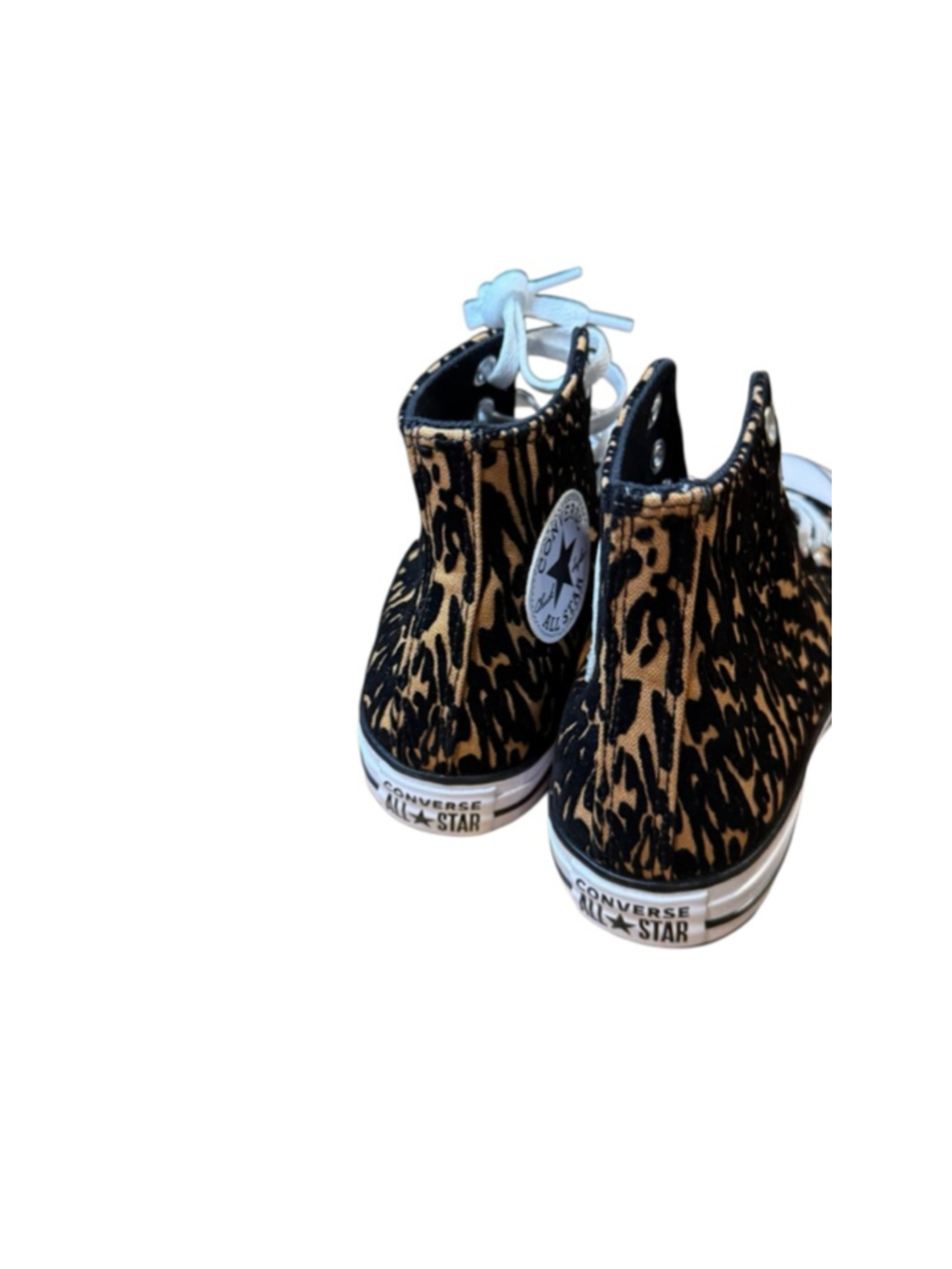 Women's Converse Leopard Print High Top Sneakers 8.5 Brown/Black - Picture 4 of 6